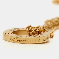 Pre Owned Cartier Love Diamonds 18k Yellow Gold Necklace