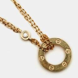 Pre Owned Cartier Love Diamonds 18k Yellow Gold Necklace