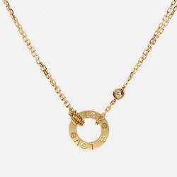 Pre Owned Cartier Love Diamonds 18k Yellow Gold Necklace