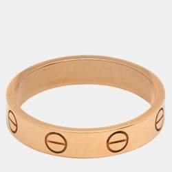 مملوكة مسبقًا Cartier Love 18k Rose Gold Small Model Wedding Band Ring Size 53