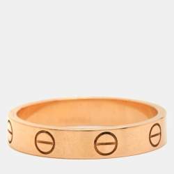 مملوكة مسبقًا Cartier Love 18k Rose Gold Small Model Wedding Band Ring Size 53