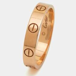 مملوكة مسبقًا Cartier Love 18k Rose Gold Small Model Wedding Band Ring Size 53