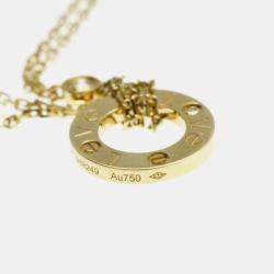 Pre Owned Cartier 18K Yellow Gold and Diamond Love Pendant Necklace