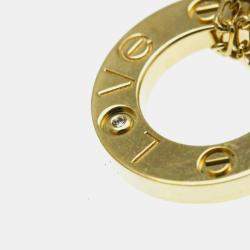 Pre Owned Cartier 18K Yellow Gold and Diamond Love Pendant Necklace