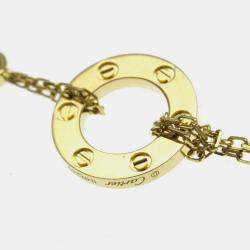 Pre Owned Cartier 18K Yellow Gold and Diamond Love Pendant Necklace