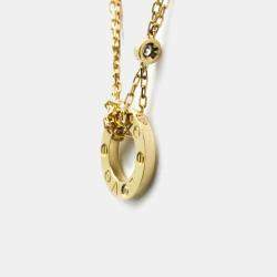 Pre Owned Cartier 18K Yellow Gold and Diamond Love Pendant Necklace