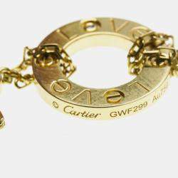 Pre Owned Cartier 18K Yellow Gold and Diamond Love Pendant Necklace