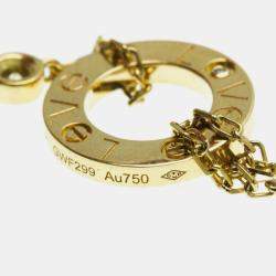 Pre Owned Cartier 18K Yellow Gold and Diamond Love Pendant Necklace