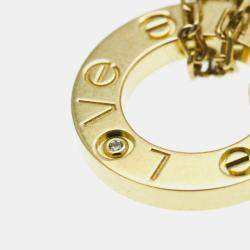 Pre Owned Cartier 18K Yellow Gold and Diamond Love Pendant Necklace