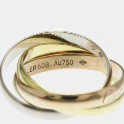 Pre Owned Cartier 18K Yellow, Rose, White Gold Trinity Band Ring EU 49