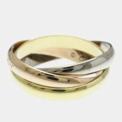 Pre Owned Cartier 18K Yellow, Rose, White Gold Trinity Band Ring EU 49