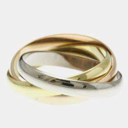 Pre Owned Cartier 18K Yellow, Rose, White Gold Trinity Band Ring EU 49