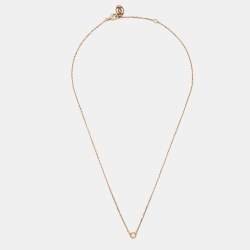 Pre Owned Cartier D'Amour Diamond 18k Rose Gold Small Model Necklace