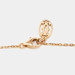 Pre Owned Cartier D'Amour Diamond 18k Rose Gold Small Model Necklace