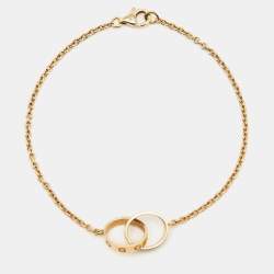 Pre Owned Cartier Love Interlocking Loops 18k Yellow Gold Bracelet