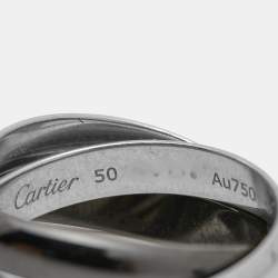 Cartier Trinity 18k White Gold Ceramic Ring Size 50