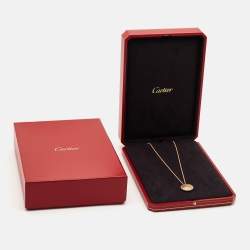 Cartier Amulette De Cartier Diamond 18k Rose Gold Guilloche Large Model Necklace