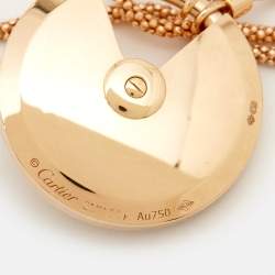 Cartier Amulette De Cartier Diamond 18k Rose Gold Guilloche Large Model Necklace