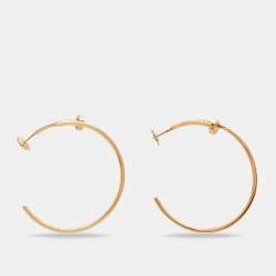 Pre Owned Cartier Juste Un Clou 18k Rose Gold Large Model Hoop Earrings