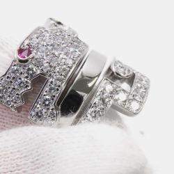 Pre Owned Cartier 18K White Gold Le Beze du Dragon Ring EU 51