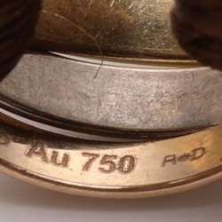 Pre Owned Cartier Trinity de Cartier 18K Three Tone Gold Adjustable Brown Cord Bracelet