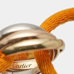 Pre Owned Cartier Trinity 18k Three Tone Gold Adjustable Cord Bracelet