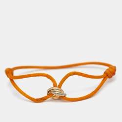 Pre Owned Cartier Trinity 18k Three Tone Gold Adjustable Cord Bracelet