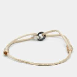 Pre Owned Cartier Love Ceramic Diamonds 18k White Gold Adjustable Cord Bracelet