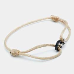 Pre Owned Cartier Love Ceramic Diamonds 18k White Gold Adjustable Cord Bracelet