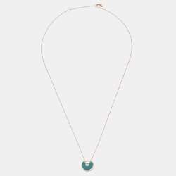 مملوكة مسبقًا Cartier Amulette De Cartier Diamond Malachite 18k Rose Gold XS Motif Necklace