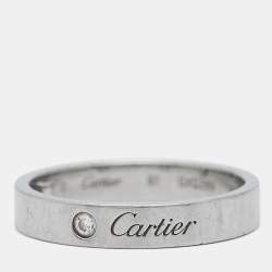 Cartier C De Cartier Diamond Platinum Ring Size 56