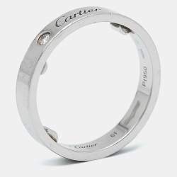 Cartier C De Cartier Diamond Platinum Ring Size 56