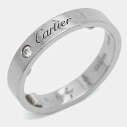 Cartier C De Cartier Diamond Platinum Ring Size 56