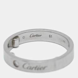 Cartier C De Cartier Diamond Platinum Ring Size 56