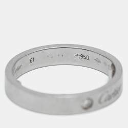 Cartier C De Cartier Diamond Platinum Ring Size 56