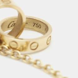 Pre Owned Cartier Love Interlocking 2 Hoops 18K Yellow Gold Bracelet