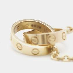 Pre Owned Cartier Love Interlocking 2 Hoops 18K Yellow Gold Bracelet