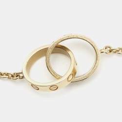 Pre Owned Cartier Love Interlocking 2 Hoops 18K Yellow Gold Bracelet