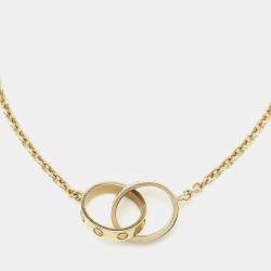 Pre Owned Cartier Love Interlocking 2 Hoops 18K Yellow Gold Bracelet