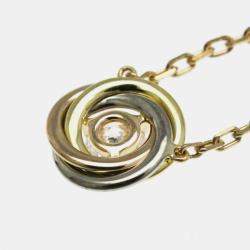 Cartier 18K Yellow, Rose, White Gold Trinity Necklace