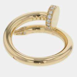 Cartier 18K Yellow Gold and Diamond Juste Un Clou Ring EU 49