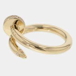 Cartier 18K Yellow Gold and Diamond Juste Un Clou Ring EU 49