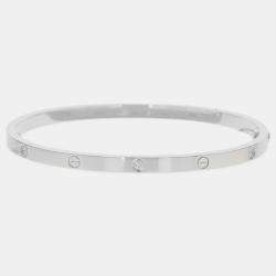 Cartier 18K White Gold and Diamond Love Bangle Bracelet 