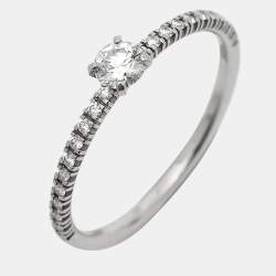 Pre Owned Cartier Etincelle de Cartier Diamonds Platinum Ring Size 54