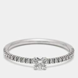 Pre Owned Cartier Etincelle de Cartier Diamonds Platinum Ring Size 54