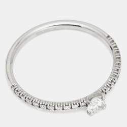 Pre Owned Cartier Etincelle de Cartier Diamonds Platinum Ring Size 54