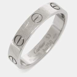 Cartier Love 18k White Gold Wedding Band Ring Size 53