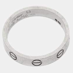 Cartier Love 18k White Gold Wedding Band Ring Size 53