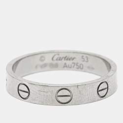 Cartier Love 18k White Gold Wedding Band Ring Size 53