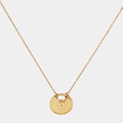 Cartier Amulette De Cartier Lapis Lazuli Diamond 18k Yellow Gold Small Model Necklace